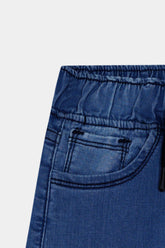 Girls  Blue  Wide Leg  Six Pocket Trousers